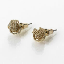 Equilibrium Gold Plated Rope Knot Stud Earrings
