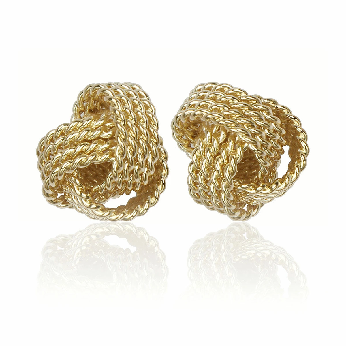 Equilibrium Gold Plated Rope Knot Stud Earrings 2 Equilibrium Gold Plated Rope Knot Stud Earrings - Image 2