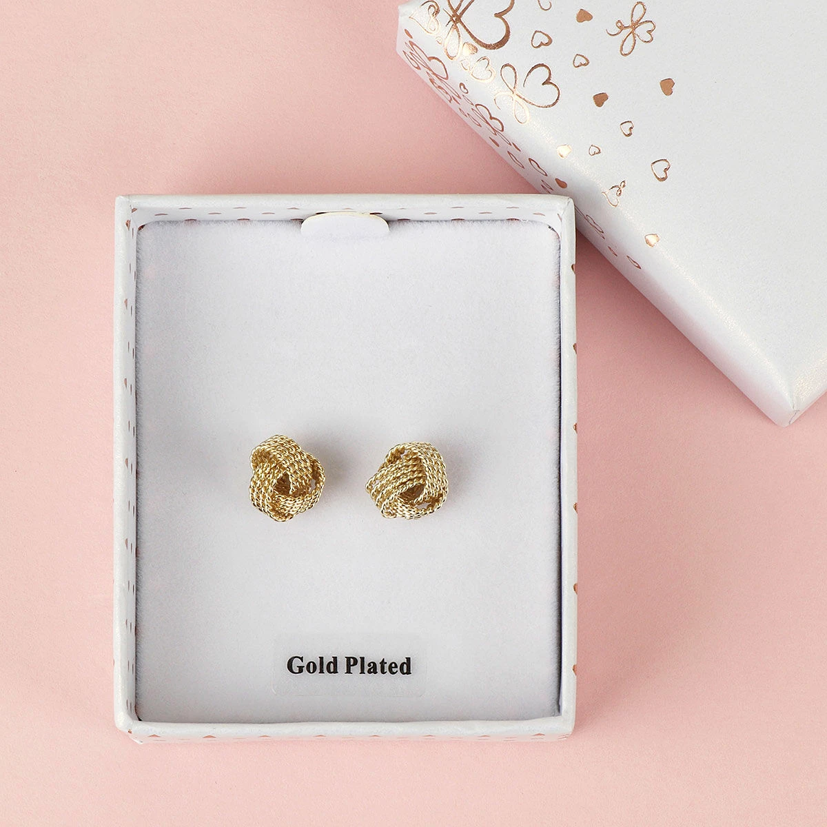 Equilibrium Gold Plated Rope Knot Stud Earrings 3 Equilibrium Gold Plated Rope Knot Stud Earrings - Image 3
