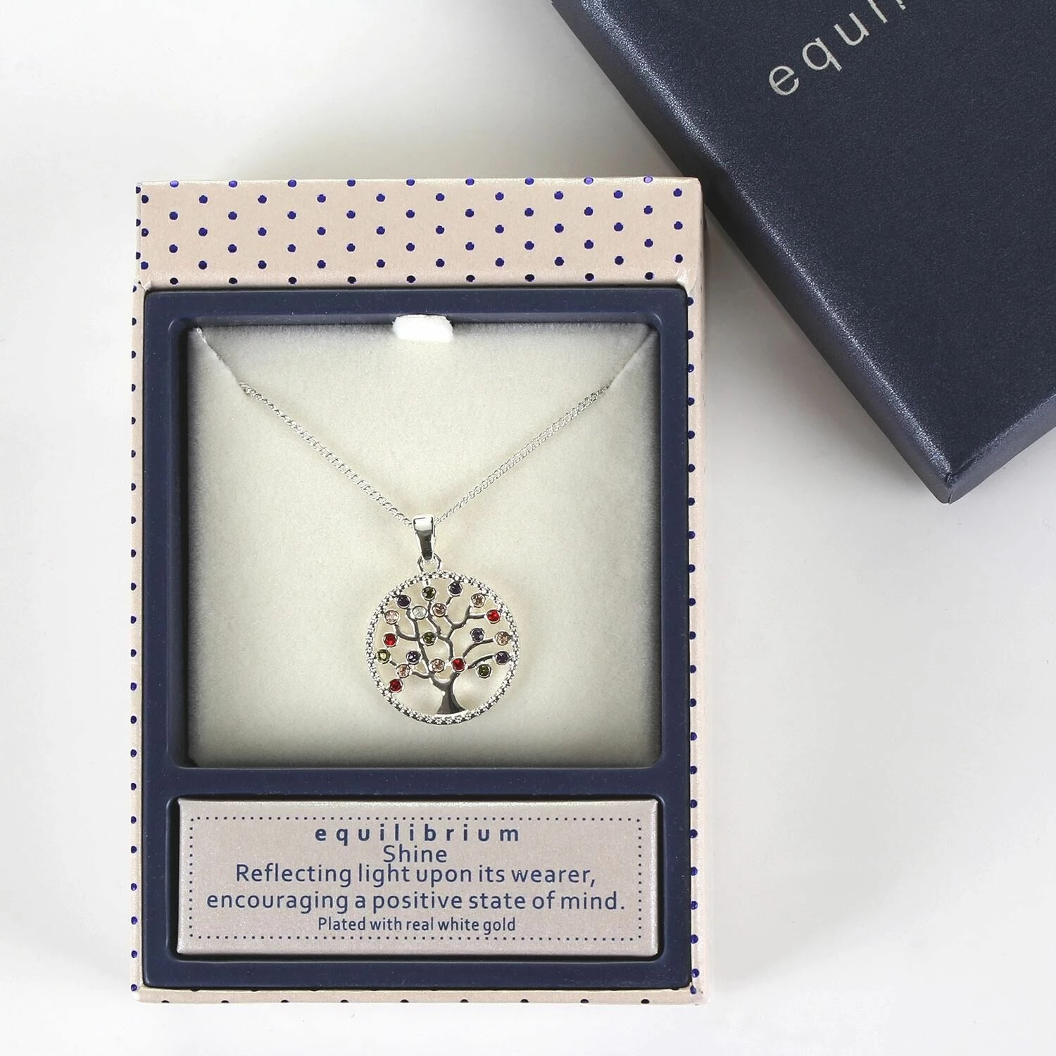 Equilibrium Harlequin Tree Of Life Silver Plated Boxed Necklace 2 Equilibrium Harlequin Tree Of Life Silver Plated Boxed Necklace - Image 2