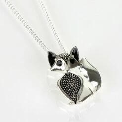 Equilibrium Fox Silver Plated Boxed Necklace