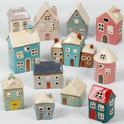 Shudehill Village Pottery Grey Croft House Tealight Holder -gifts shop joe davies shudehill village pottery lifestyle 1 8