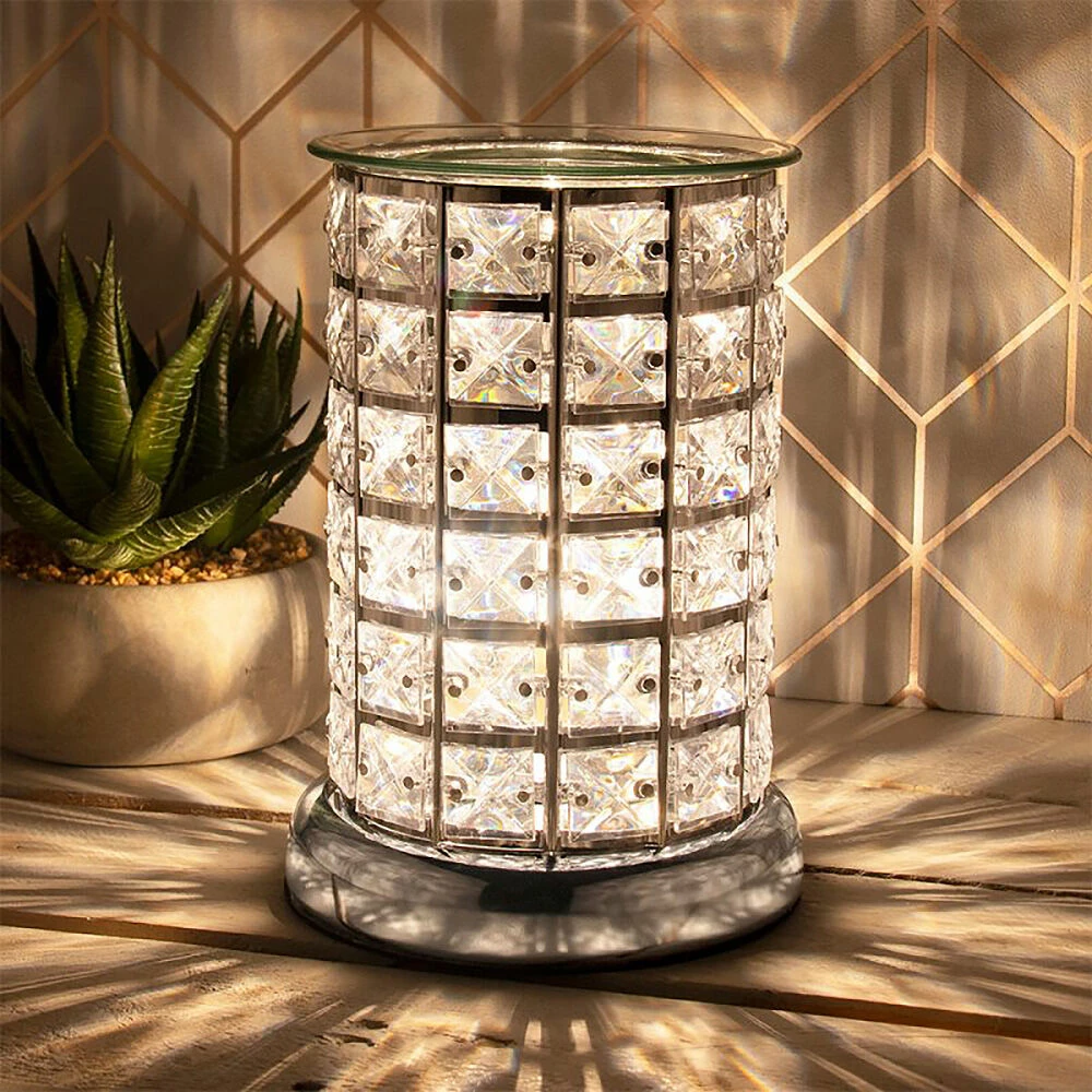 Desire Straight Sided Silver Crystal Aroma Lamp Wax Melt Warmer 1 Desire Straight Sided Silver Crystal Aroma Lamp Wax Melt Warmer