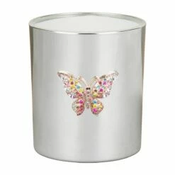 Desire Silver Butterfly Pomegranate Noir Soy Wax Candle -gifts shop lesser pavey lp49695 silver butterfly pomegranate noir candle 4