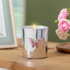 Desire Silver Butterfly Pomegranate Noir Soy Wax Candle