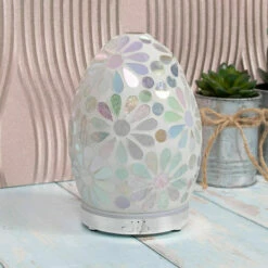 Desire White Flower Egg Colour Changing Aroma Humidifier -gifts shop lesser and pavey lp47500 desire white flower humidifier lifestyle 2