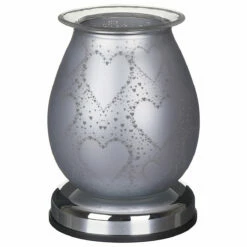 Desire Bulbous Satin White Hearts Aroma Lamp Wax Melt Warmer 9 Desire Bulbous Satin White Hearts Aroma Lamp Wax Melt Warmer -gifts shop lesser pavey lp48152 desire bulbous satin heart aroma lamp wax melt warmer 01 1