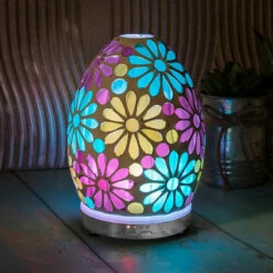 Desire Blue Flower Mosaic Egg Colour Changing Aroma Humidifier