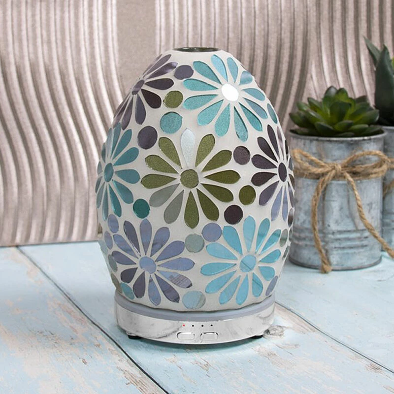 Desire Blue Flower Mosaic Egg Colour Changing Aroma Humidifier 3 Desire Blue Flower Mosaic Egg Colour Changing Aroma Humidifier - Image 3