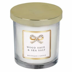 Boutique Wood Sage & Sea Salt Candle -gifts shop lp72273 lesser pavey boutique wood sage sea salt candle lid