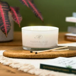 Marmalade Of London Pacific Orchid & Sea Salt 400g 3 Wick Glass Soy Candle 11 Marmalade Of London Pacific Orchid & Sea Salt 400g 3 Wick Glass Soy Candle -gifts shop marmalade 400g 3 wick glass candle lifestyle 1 1