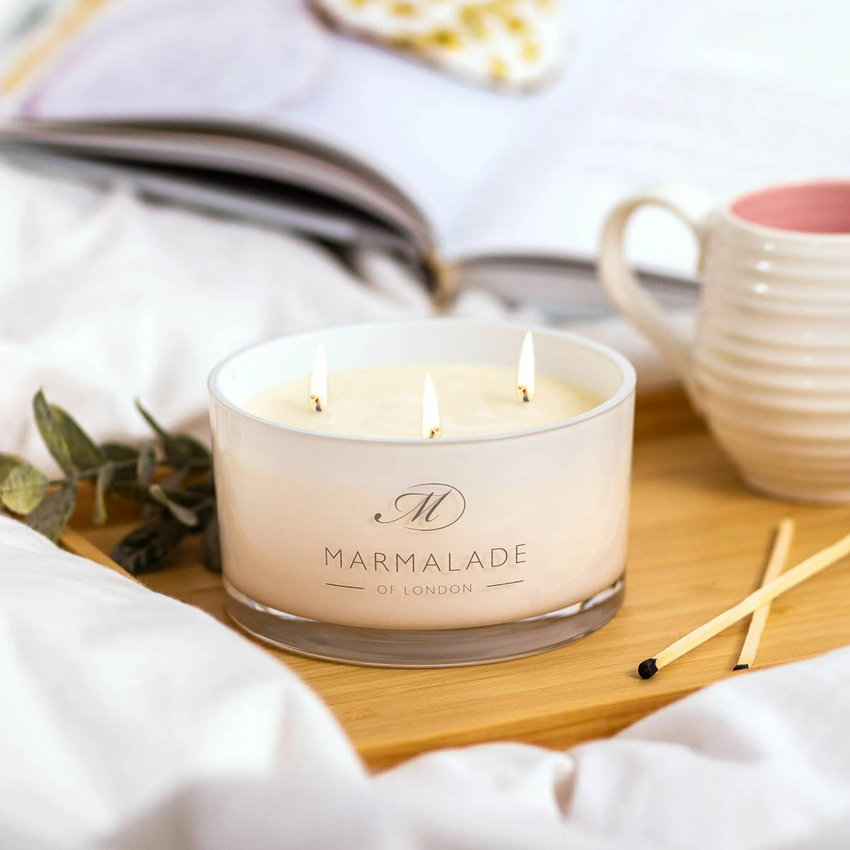 Marmalade Of London Pacific Orchid & Sea Salt 400g 3 Wick Glass Soy Candle 2 Marmalade Of London Pacific Orchid & Sea Salt 400g 3 Wick Glass Soy Candle - Image 2