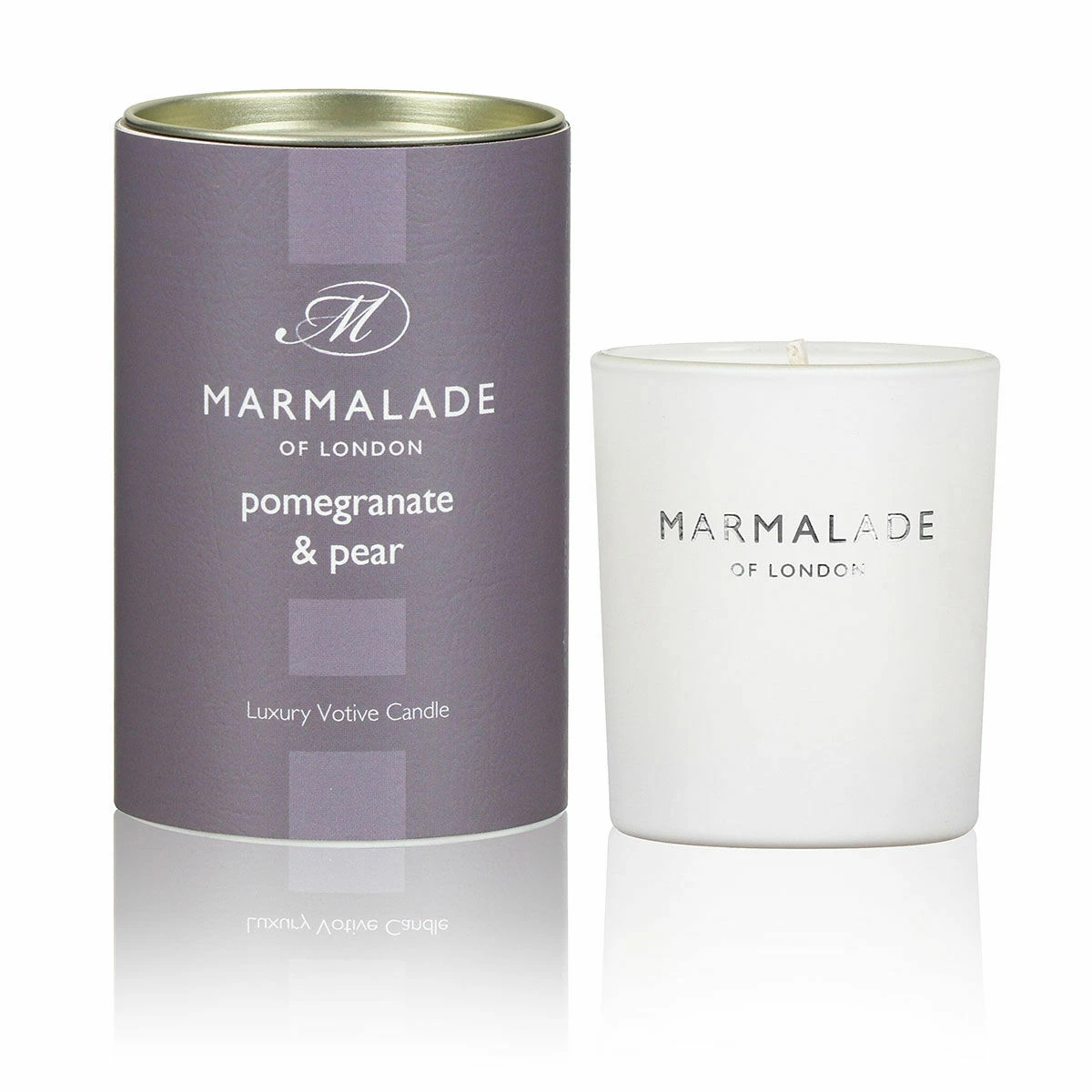 Marmalade Of London Pomegranate & Pear 70g Votive Glass Soy Candle 1 Marmalade Of London Pomegranate & Pear 70g Votive Glass Soy Candle