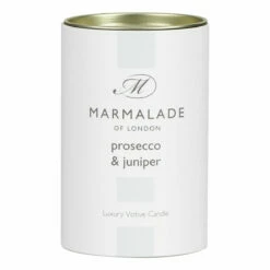Marmalade Of London Prosecco & Juniper 70g Votive Glass Soy Candle -gifts shop marmalade of london 10084 prosecco juniper 70g votive glass soy candle 4