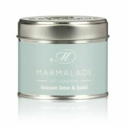 Marmalade Of London Tuscan Lime & Basil 210g Tin Soy Candle
