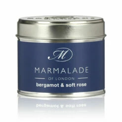 Marmalade Of London Bergamot & Soft Rose 210g Tin Soy Candle