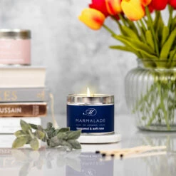 Marmalade Of London Bergamot & Soft Rose 210g Tin Soy Candle -gifts shop marmalade of london 11630 bergamot soft rose 210g tin soy candle lifestyle 4
