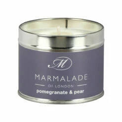 Marmalade Of London Pomegranate & Pear 210g Tin Soy Candle -gifts shop marmalade of london 11654 pomegranate pear 210g tin soy candle 2