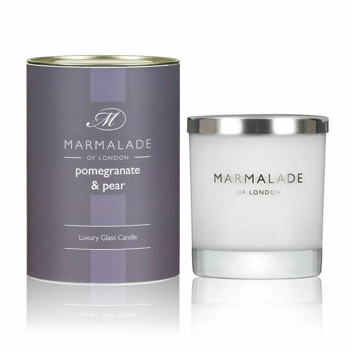 Marmalade Of London Pomegranate & Pear 230g Luxury Glass Soy Candle 1 Marmalade Of London Pomegranate & Pear 230g Luxury Glass Soy Candle