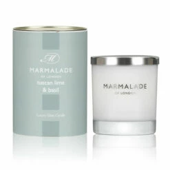 Marmalade Of London Tuscan Lime & Basil 230g Luxury Glass Soy Candle