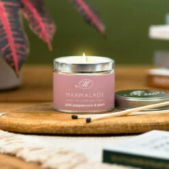 Marmalade Of London Pink Peppercorn & Plum 210g Tin Soy Candle 11 Marmalade Of London Pink Peppercorn & Plum 210g Tin Soy Candle -gifts shop marmalade of london 12859 pink peppercorn plum 210g tin soy candle lifestyle 1