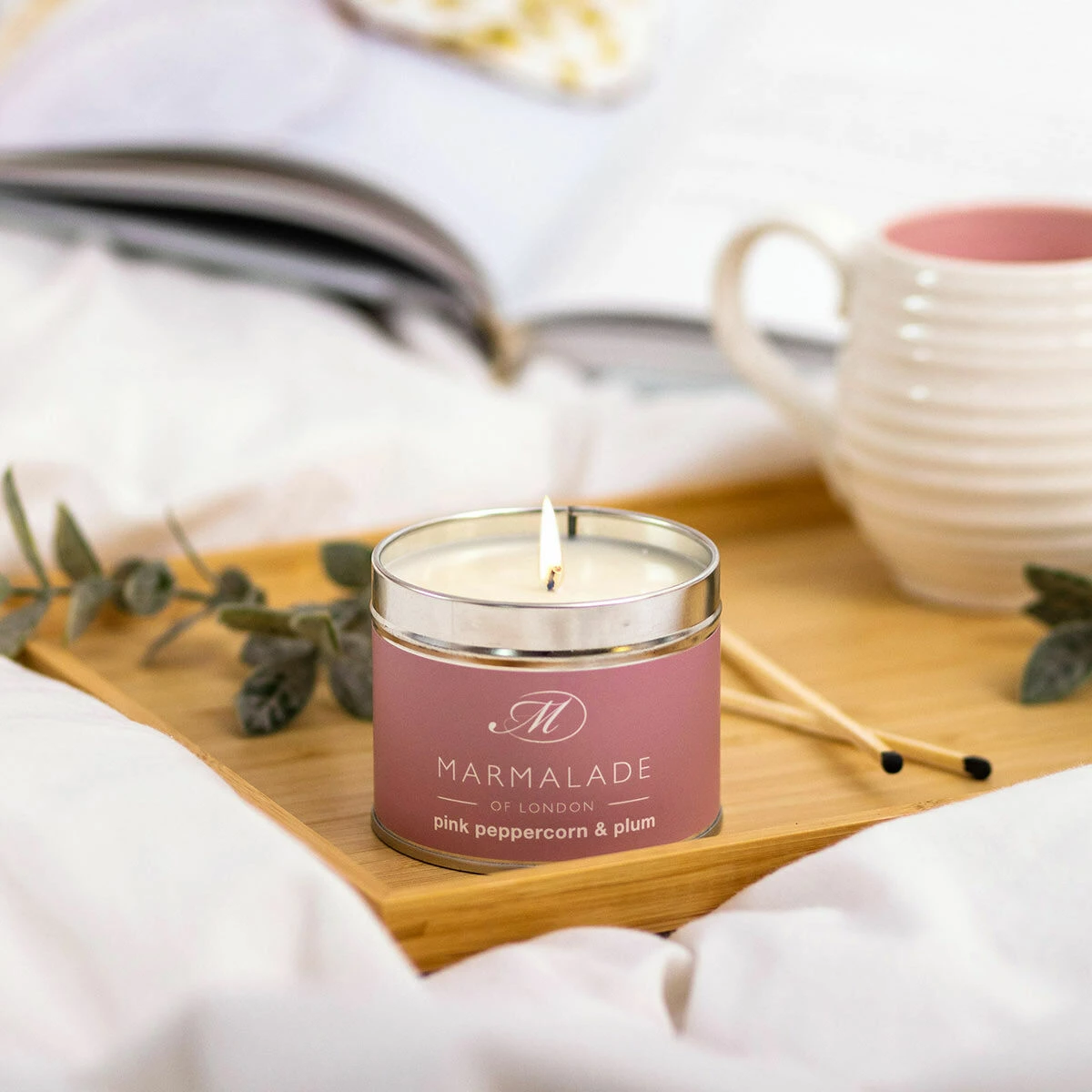 Marmalade Of London Pink Peppercorn & Plum 210g Tin Soy Candle 2 Marmalade Of London Pink Peppercorn & Plum 210g Tin Soy Candle - Image 2