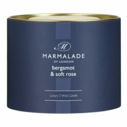 Marmalade Of London Bergamot & Soft Rose 400g 3 Wick Glass Soy Candle 14 Marmalade Of London Bergamot & Soft Rose 400g 3 Wick Glass Soy Candle -gifts shop marmalade of london 12897 bergamot soft rose 400g 3 wick glass candle 4