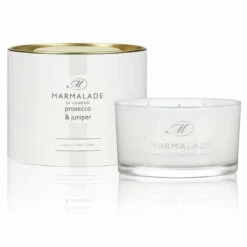 Marmalade Of London Prosecco & Juniper 400g 3 Wick Glass Soy Candle