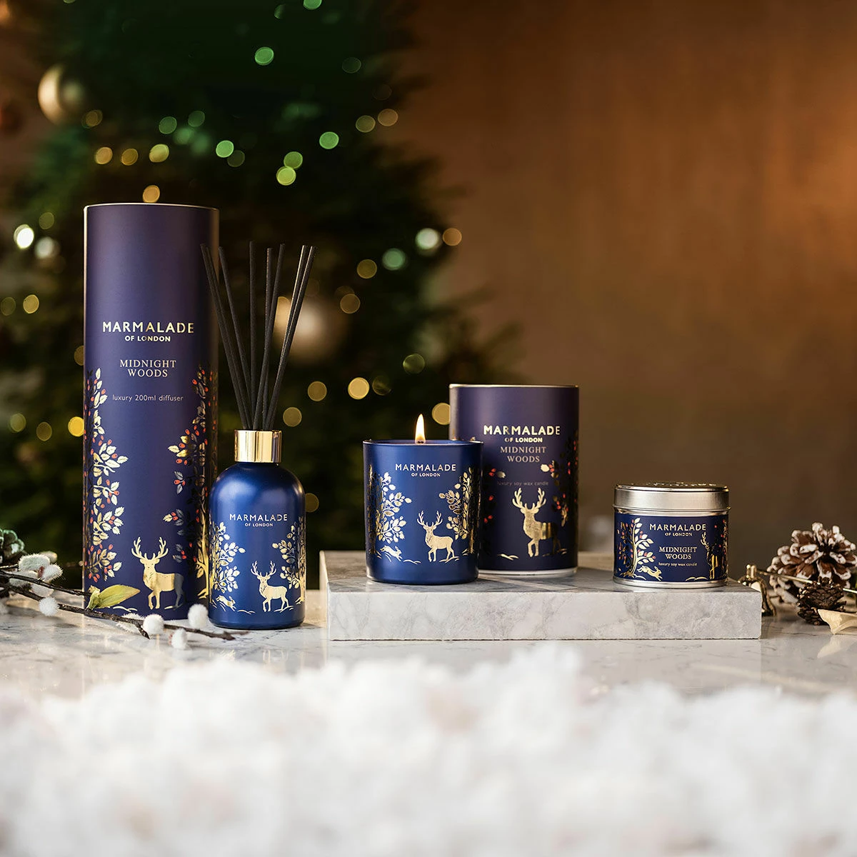 Marmalade Of London Midnight Woods 230g Luxury Glass Soy Christmas Candle 2 Marmalade Of London Midnight Woods 230g Luxury Glass Soy Christmas Candle - Image 2