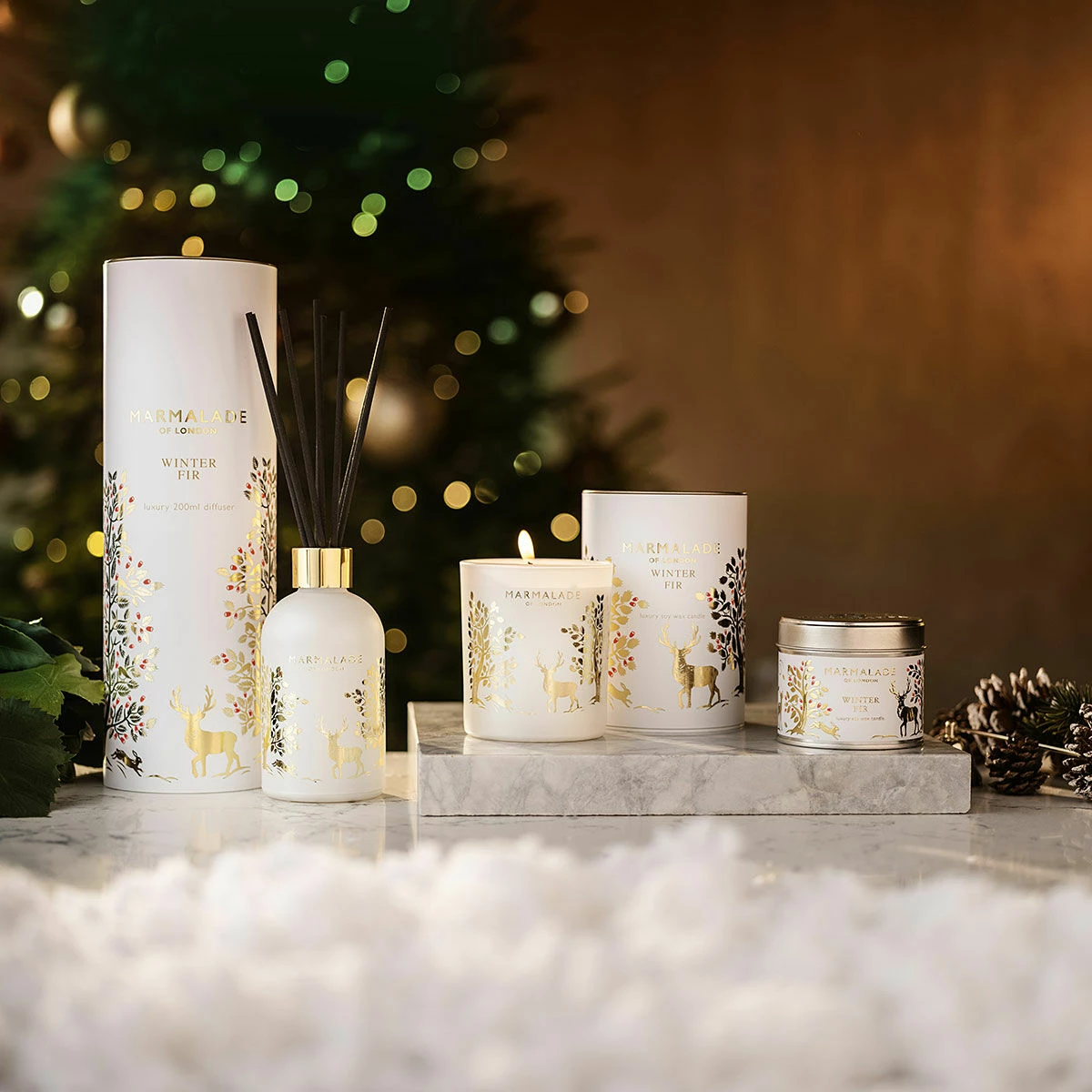 Marmalade Of London Winter Fir 210g Tin Soy Christmas Candle 2 Marmalade Of London Winter Fir 210g Tin Soy Christmas Candle - Image 2