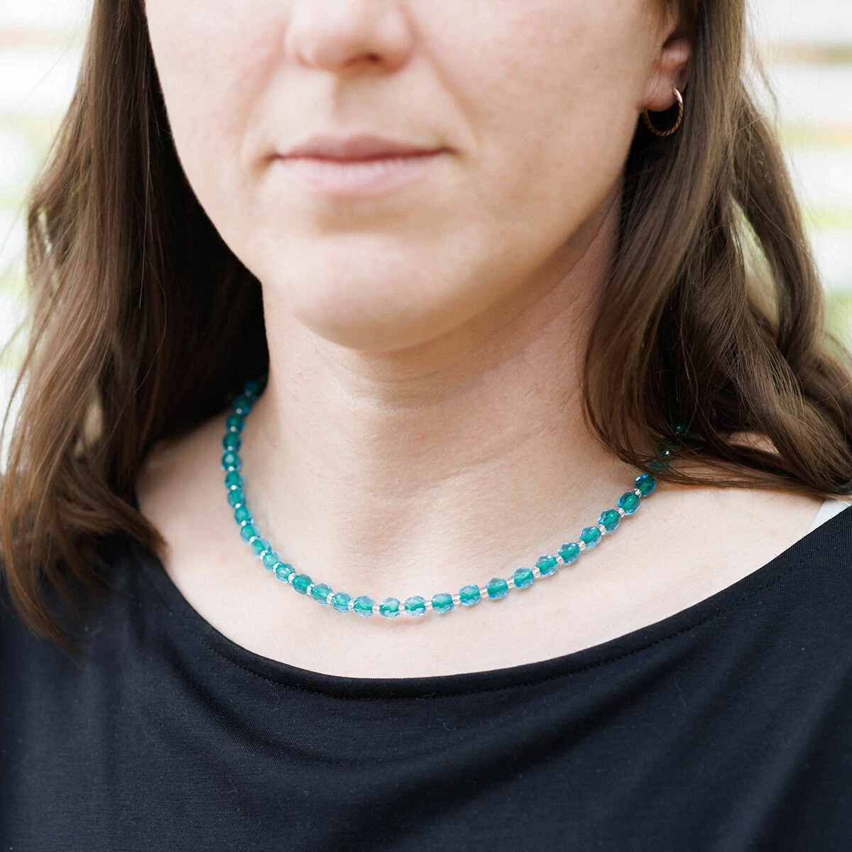 Carrie Elspeth Teal & Green Filaments Full Necklace 4 Carrie Elspeth Teal & Green Filaments Full Necklace - Image 4