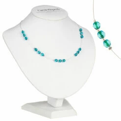Carrie Elspeth Teal & Green Filaments Spaced Necklace