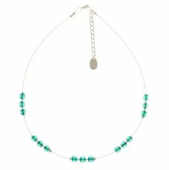 Carrie Elspeth Teal & Green Filaments Spaced Necklace -gifts shop n1828 carrie elspeth teal green filaments spaced necklace ce