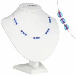 Carrie Elspeth Blue & Pink Filaments Spaced Necklace