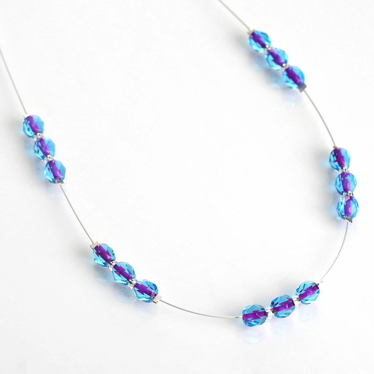 Carrie Elspeth Blue & Pink Filaments Spaced Necklace 2 Carrie Elspeth Blue & Pink Filaments Spaced Necklace - Image 2