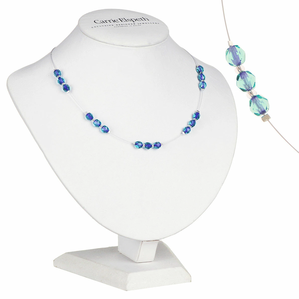 Carrie Elspeth Green & Purple Filaments Spaced Necklace 1 Carrie Elspeth Green & Purple Filaments Spaced Necklace