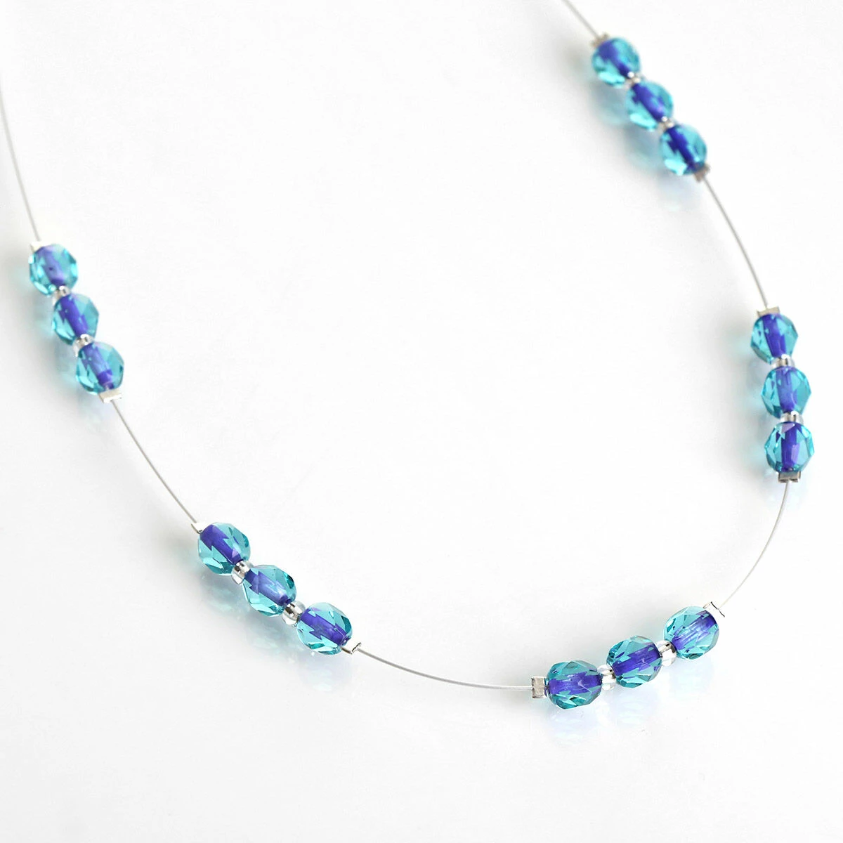 Carrie Elspeth Green & Purple Filaments Spaced Necklace 2 Carrie Elspeth Green & Purple Filaments Spaced Necklace - Image 2