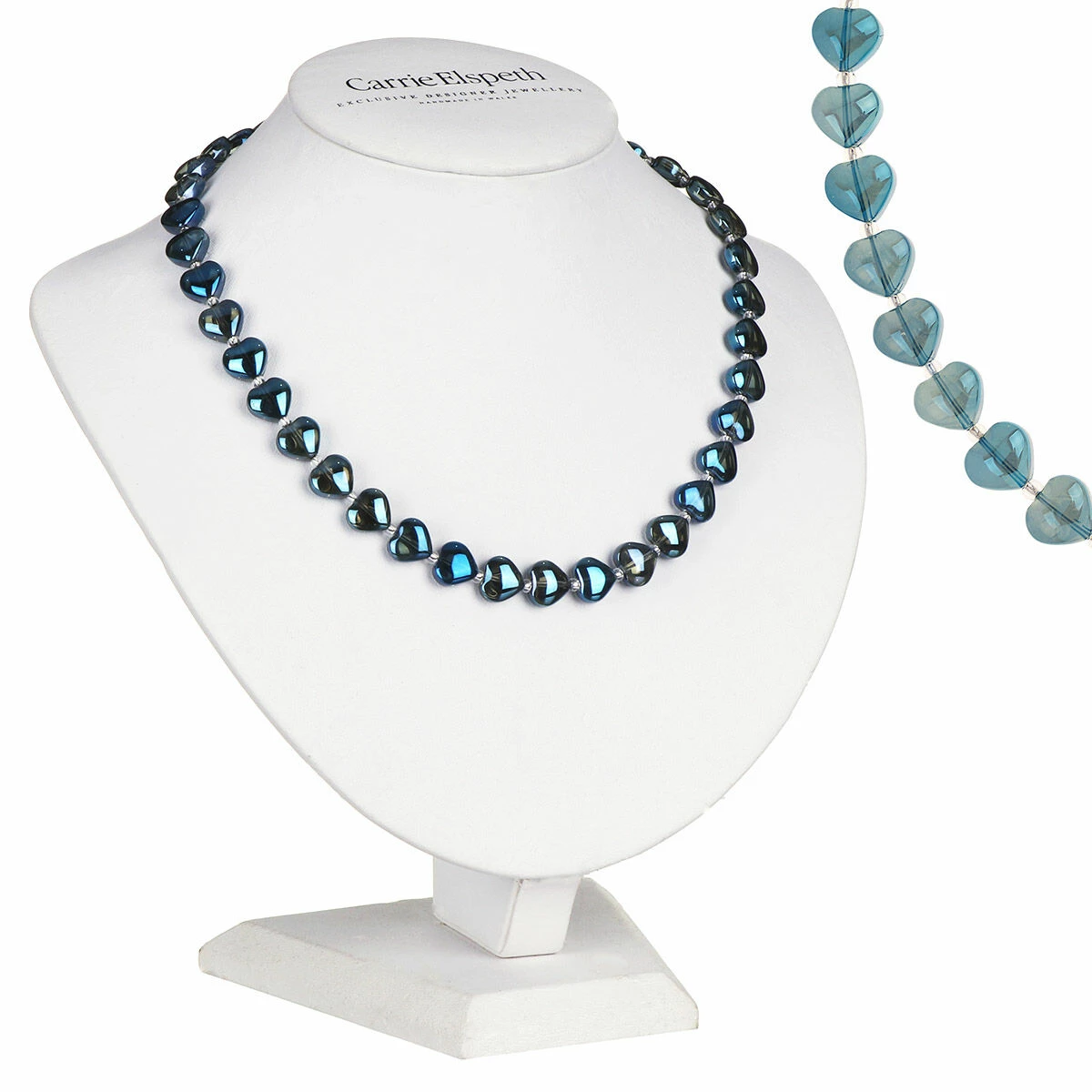 Carrie Elspeth Blue Shine Hearts Full Necklace 1 Carrie Elspeth Blue Shine Hearts Full Necklace