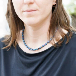 Carrie Elspeth Cobalt Lava Glimmer Full Necklace -gifts shop n1848 carrie elspeth cobalt lava glimmer full necklace ls