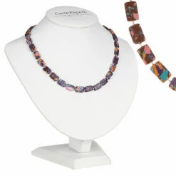 Carrie Elspeth Aubergine Mosaic Rectangles Full Necklace