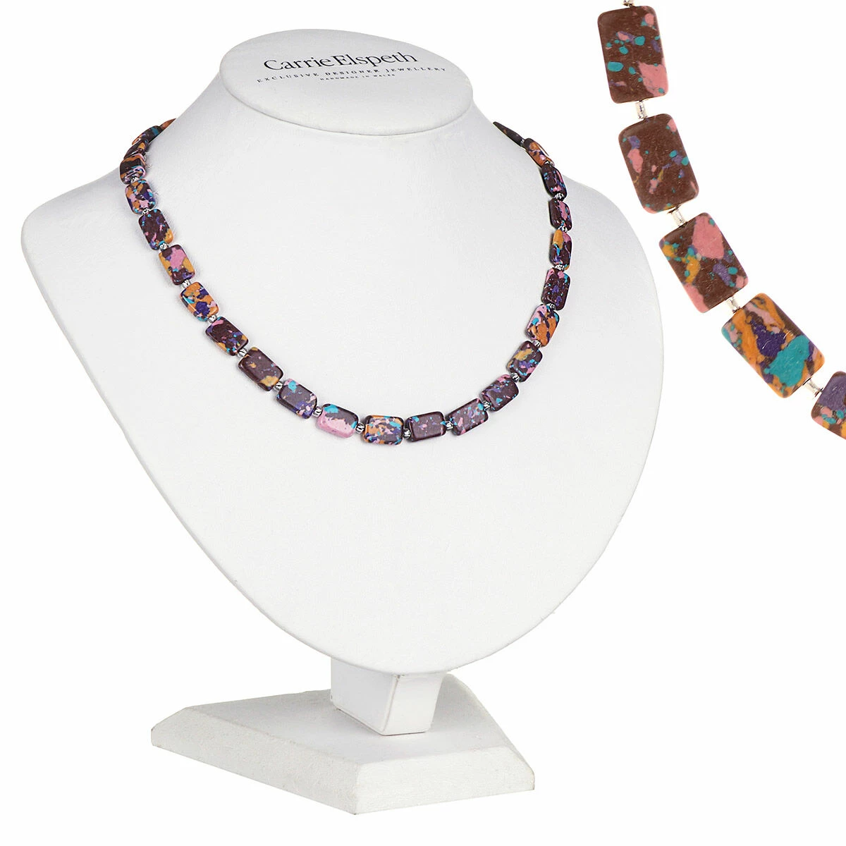 Carrie Elspeth Aubergine Mosaic Rectangles Full Necklace 1 Carrie Elspeth Aubergine Mosaic Rectangles Full Necklace