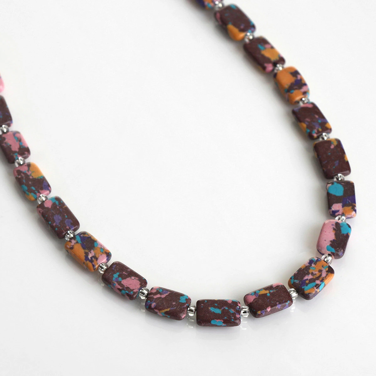 Carrie Elspeth Aubergine Mosaic Rectangles Full Necklace 2 Carrie Elspeth Aubergine Mosaic Rectangles Full Necklace - Image 2