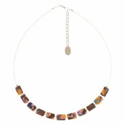 Carrie Elspeth Aubergine Mosaic Rectangles Links Necklace -gifts shop n1862 carrie elspeth aubergine mosaic rectangles links necklace ce2