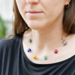 Carrie Elspeth Rainbow Strata Spaced Necklace -gifts shop n1864 carrie elspeth rainbow strata spaced necklace ls