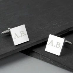 Personalised Initials Square Cufflinks -gifts shop p0102u79 pmc personalised initials square cufflinks 3