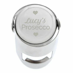 Personalised Heart Motif Prosecco Bottle Stopper -gifts shop p0104l34 1