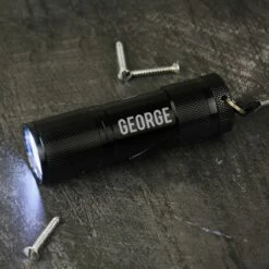 Personalised ‘Name Only’ Mini LED Torch -gifts shop p0104m88 2