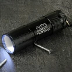 Personalised ‘Free Text’ Mini LED Torch -gifts shop p0104m89 2