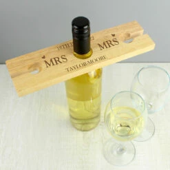 Personalised Married Couple Wine Glass & Bottle Butler -gifts shop p0111c31 3