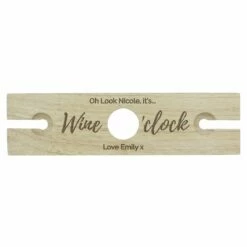 Personalised ‘Wine O’Clock’ Wine Glass & Bottle Butler -gifts shop p0111c32 pmc personalised wine oclock wine glass bottle butler 1